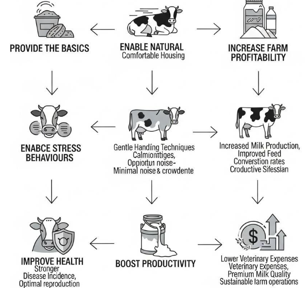 Simple step-by-step flow showing how daily welfare actions directly lead to better returns.PNG
